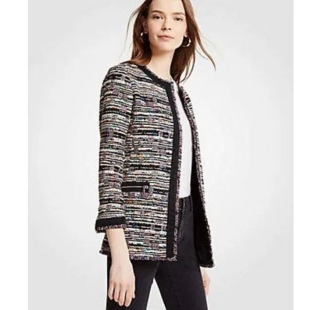 Ann Taylor Vibrant Tweed Jacket with Black Lining - Picture 8 of 8